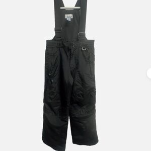 SLALOM Black Nylon insulated Ski Snowboard Bib overall Snow Pants Youth Small